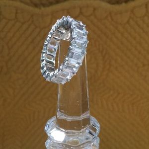 Beautiful SS  CZ Emerald Cut  Eternity Band NWOT